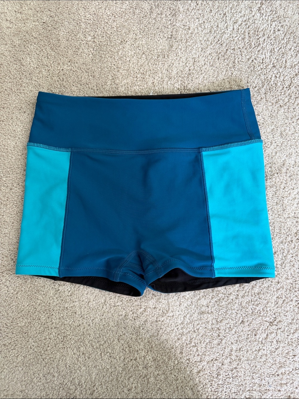 Athleta Teal and Aqua Colorblock Swim Shorts